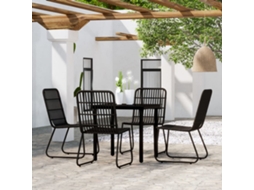 Vidaxl 5 Pcs Conjunto De Jantar Para Jardim Preto