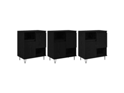Buffet 3 peças Carvalho Preto 60 x 35 x 70 cm MAISON EXCLUSIVE