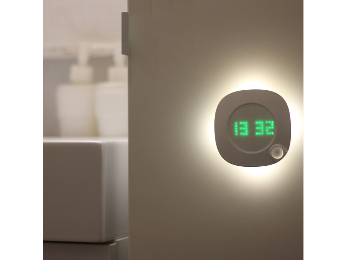Relógio de parede moderno com sensor de movimento PIR LED de 360 graus USB Zqkla Slowmoose