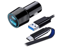 Carregador Carro Usb Isqueiro Porta Yizhood Preto