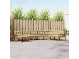 Vidaxl Conjunto De Sofás Para Exterior 8 Unid. Branco E Bege