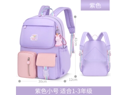 Mochila escolar AQUAFORGE arco-íris, grande, impermeável, para meninas e adolescentes, roxa