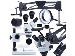 Conjunto de microscópio trinocular Mercury Pro MSMP-T-PS1 – 80 cm | 56 LEDs | Uso profissional