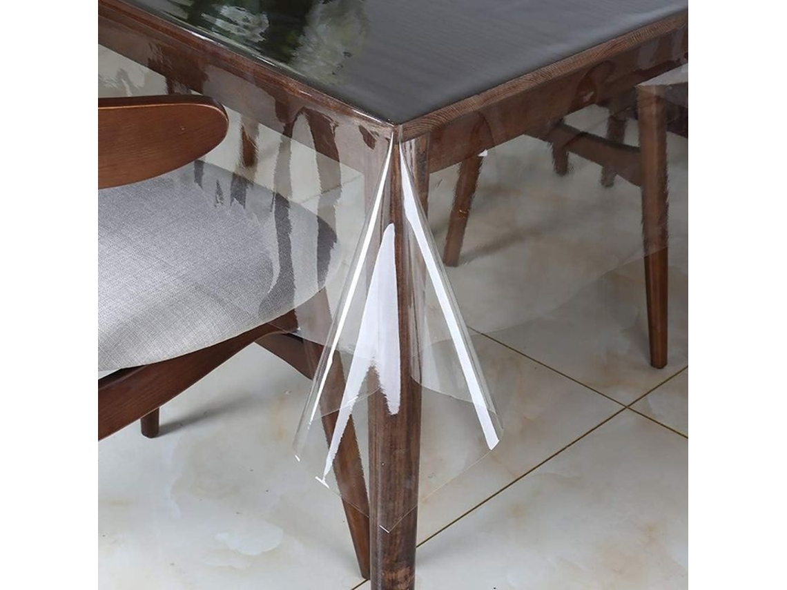 Protector De Mantel De Vinilo Transparente Impermeable Y Resistente A Aceite Para Mesa Cuadrada