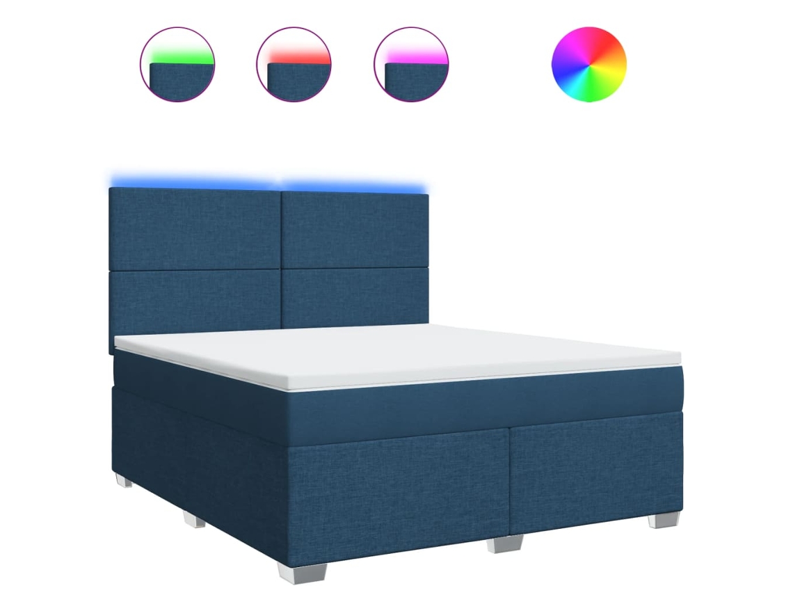 Box Spring Bed, Box Spring Beds Vidaxl Azul Tecido (180 X 200 Cm)