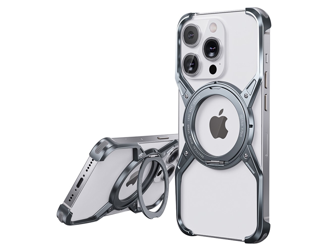 Suporte Casa Para Iphone 13 Silicone Cinzento