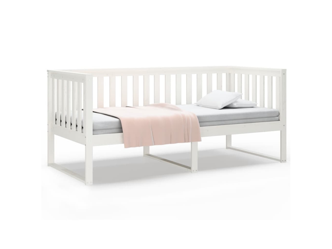 Sofá Cama Sem Colchão em Madeira de Pinho Maciça Branco 90x200 cm MAISON EXCLUSIVE