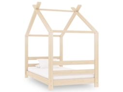 Vidaxl Estrutura De Cama Infantil 70x140 Cm Madeira De Pinho Maciça