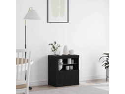 Vidaxl Aparador Led Preto 60,5 X 37 X 67 Cm Derivados De Madeira