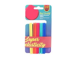 Conjunto De Elásticos Para Cabelo Simples E Estilosos Para Mulheres E Meninas Com 10 Peças Em Vermelho E Amarelo