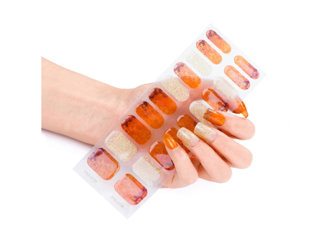 20 Unidades/pacote De Tiras De Esmalte Para Mulheres, Adesivos De Cor Sólida Para Unhas, Tiras De Acrílico Para Unhas Hengrongshen