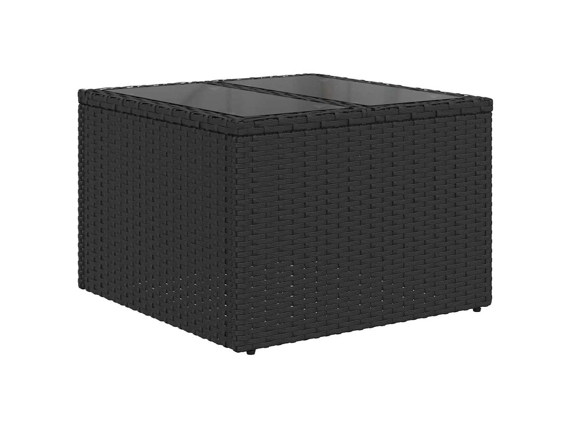 Vidaxl Conjunto De Sofá De Jardim Com Almofada 8 Pcs Preto E Creme