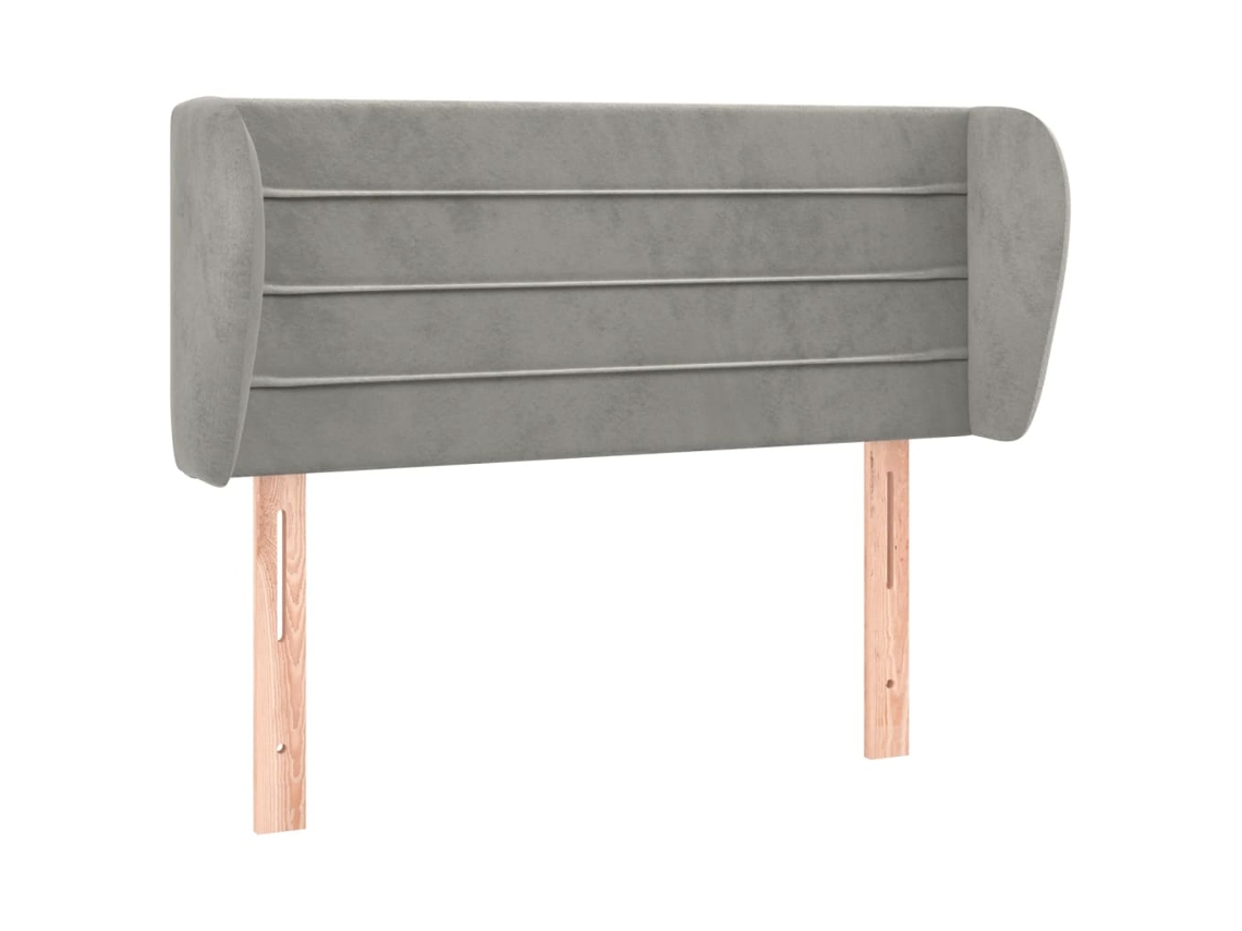 Cabeceira com Abas Veludo Cinzento Claro MAISON EXCLUSIVE (83x23x78 cm)