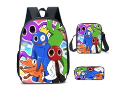 Conjunto De Mochila Infantil Com Estampa De Arco-íris E Três Peças: Mochila, Mochila De Refeição A Tiracolo E Estojo, Modelo 8