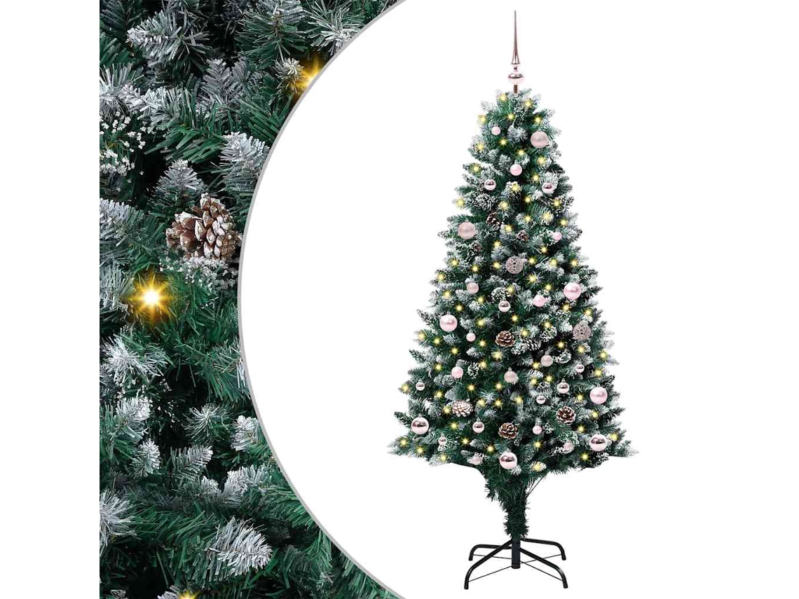 Vidaxl Árvore De Natal Artificial Verde 150 Cm Pvc, Aço E Plástico