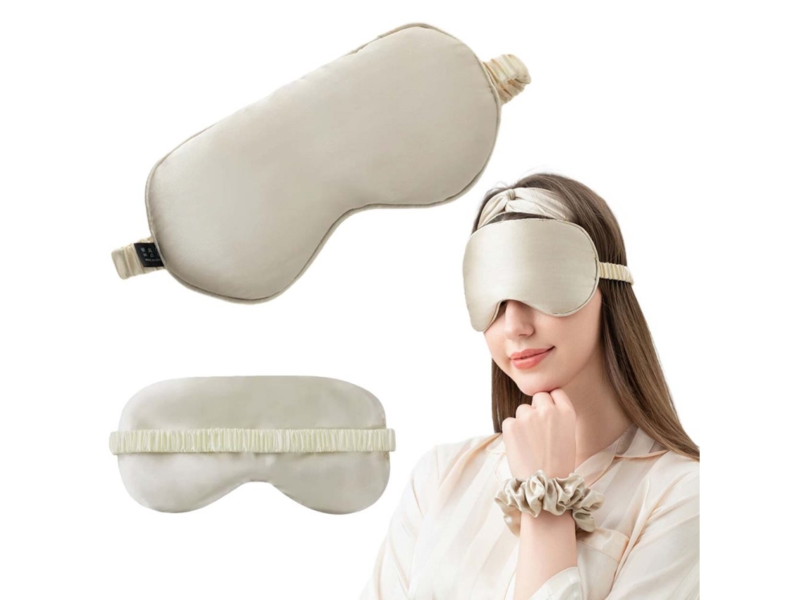Máscara de Dormir Grande de Luxo em Seda Natural Dourada AQUAFORGE