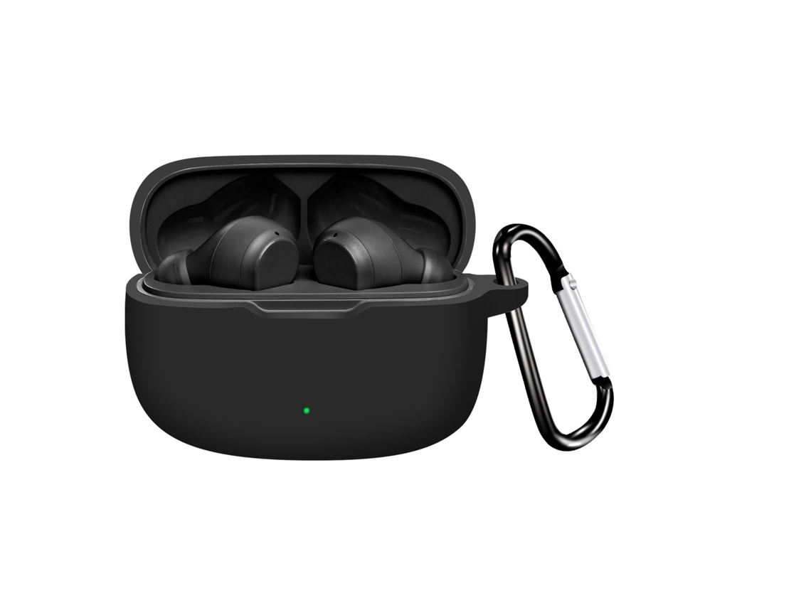 Capa Zruxe Para Auscultadores Jbl Wave Beam Silicon Preto (proteção Contra Quedas E Poeira)