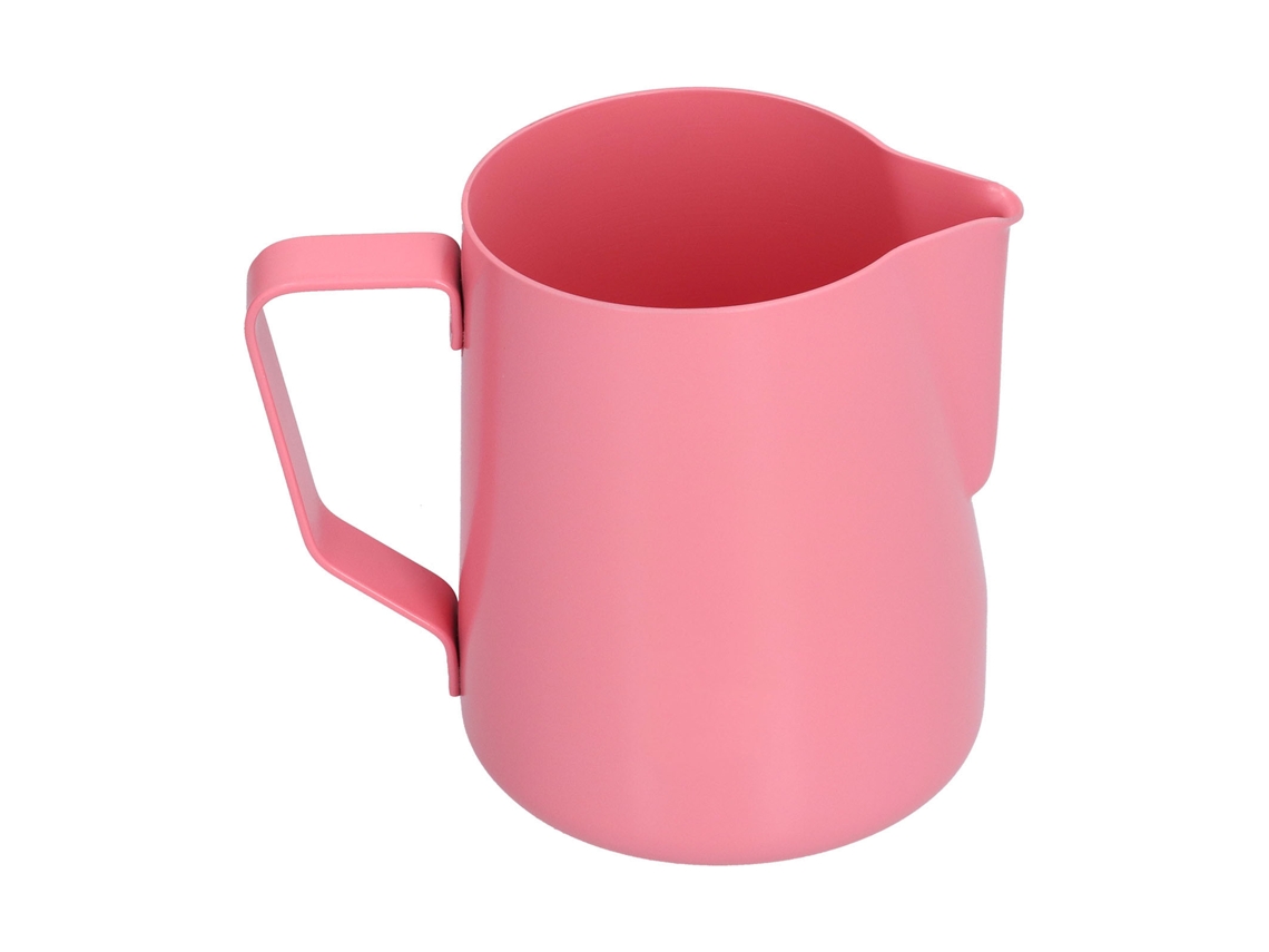 Laxiscreed Jarra De Arte Latte Em Aço Inoxidável, 600ml, Para Cappuccino E Leite Com Bico Rosa Espesso