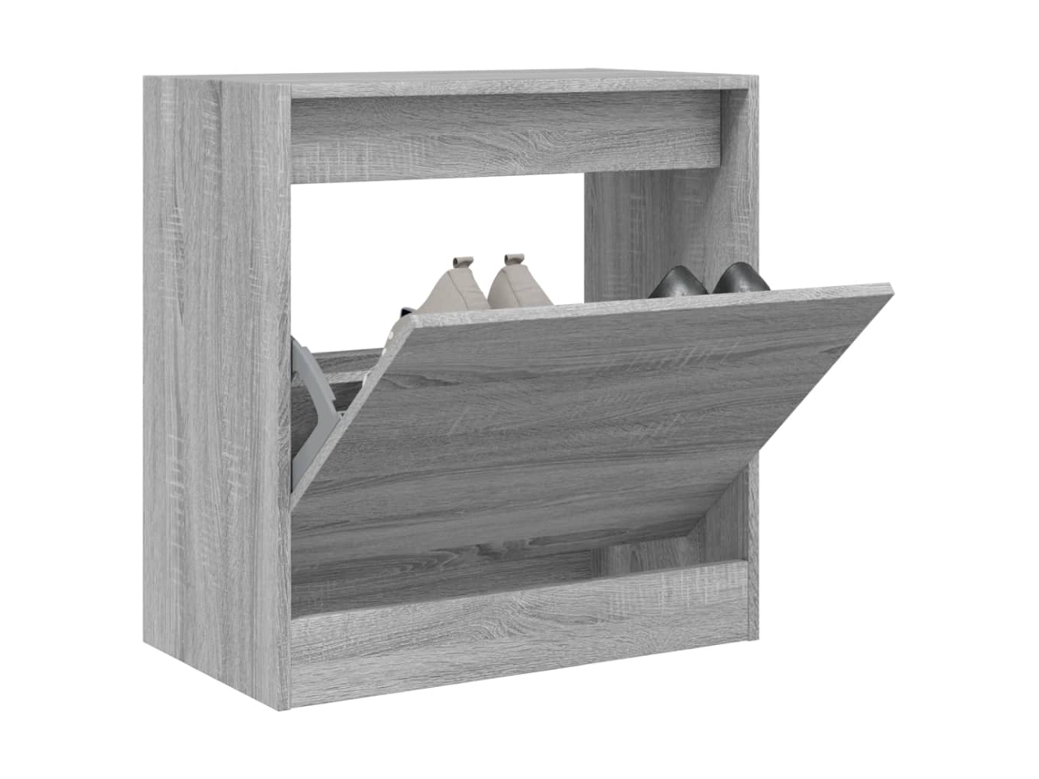 Vidaxl Sapateira 60x34x63,5 Cm Derivados De Madeira Cinzento Sonoma