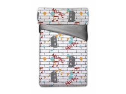 Conjunto de capa de edredom HOSTELINE YOUNG (Cinzento)