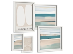 Quadros Decorativos Para Parede Interiores De Edifícios Históricos Moldura Branca Quadros Para A Sala De Estar Espelharte (conjunto De 5 Imagens)