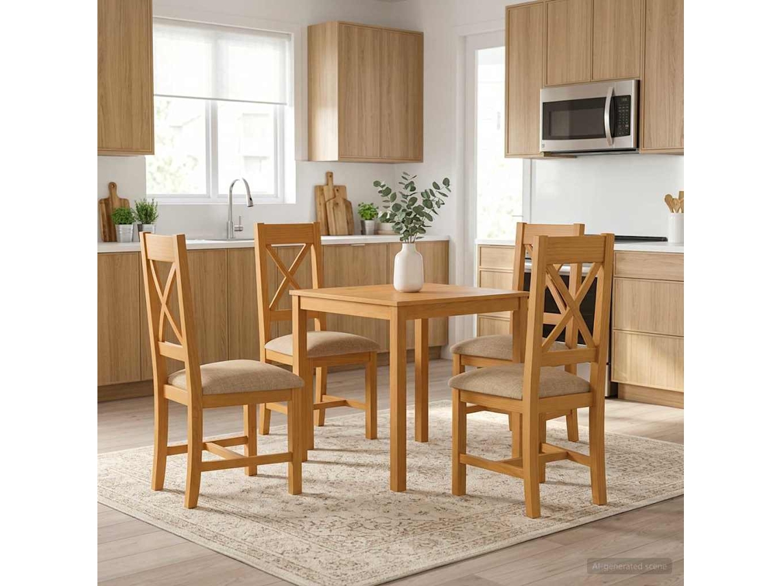 Vidaxl Conjunto De Sala De Jantar 5 Unid. Bege