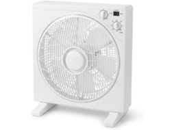 Ventilador De Mesa 3 Velocidades Motor Silencioso 45w, Rejilla Oscilante, Base Cuadrada Antivuelco, Blanco, Gran Caudal De Aire