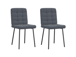 Vidaxl Cadeiras De Jantar 2 Pcs Veludo Cinzento-escuro