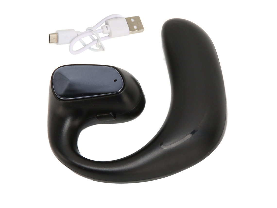 Auriculares mono Bluetooth pretos para negócios com cancelamento de ruído | S/MARCA