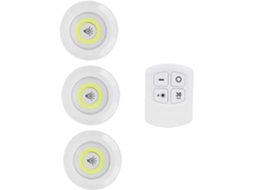 Conjunto De 3 Luminárias Noturnas Com Led Cob, 150lm, Controle Remoto,