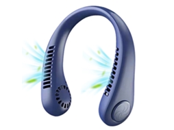 Ventilador de pescoço portátil sem lâmina, recarregável, silencioso, para esportes, ao ar livre, escritório, viagem | S/MARCA