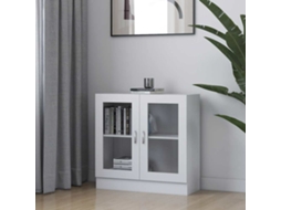 Vidaxl Armário Vitrine 82,5x30,5x80 Cm Derivados De Madeira Branco