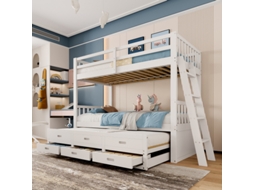 Cama infantil Beliche 90x200cm, design robusto, durável, design prático, fácil instalação, qualidade superior, colchão não incluído.