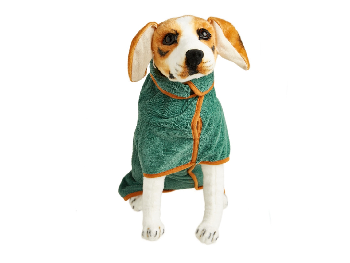 Roupão Absorvente, para Gatos, Secagem Rápida, Tamanho P, Verde AQUAFORGE