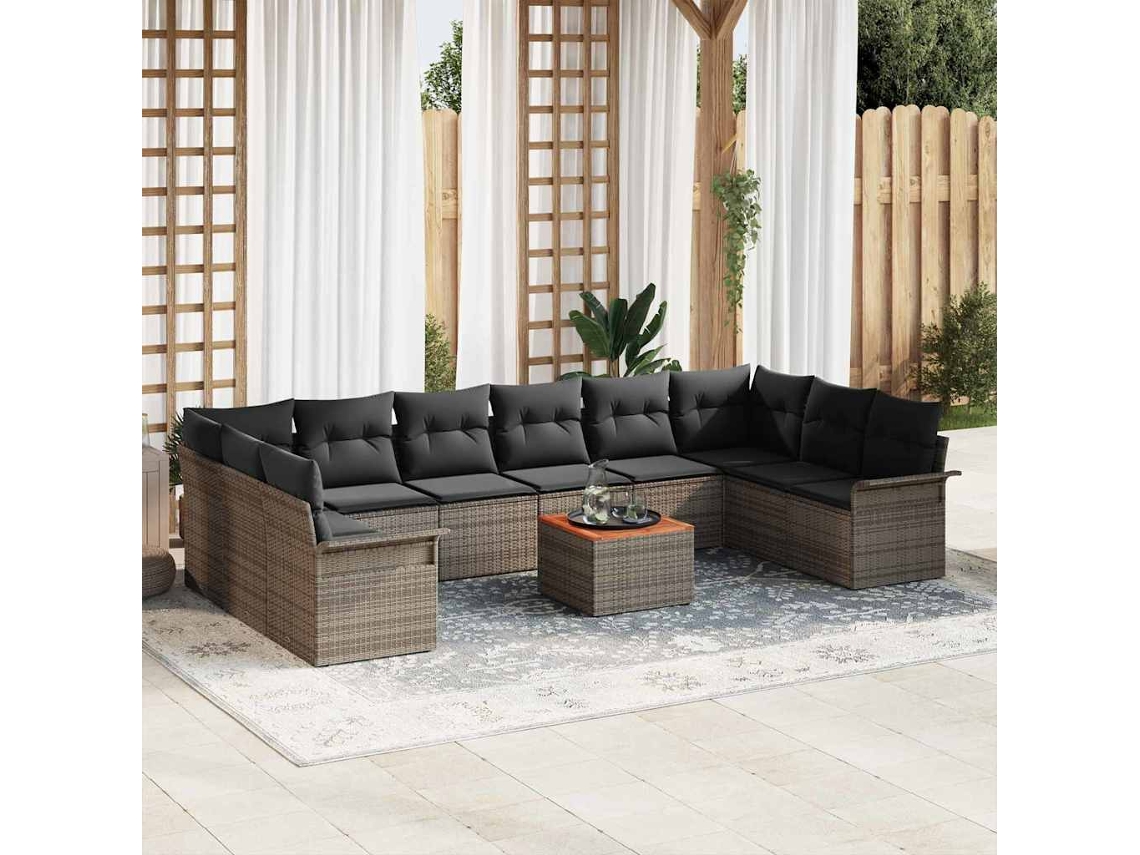 Vidaxl Conjunto De Sofá De Jardim 11 Unid. 10-número De Lugares