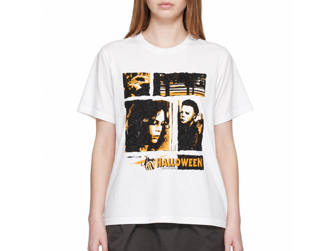 Rockinstone Halloween Movie Panels White Adult T-shirt Size:xxl