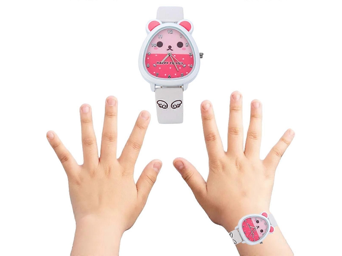 Relógio Infantil Feminino Analógico Clássico De Quartzo, À Prova D'água, Com Mostrador Floral, Caixa Detalhes E M Diamante Pulseira Couro.