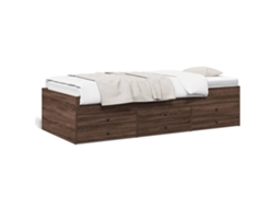 Daybed, Daybeds Vidaxl Marrom Madeira Processada (100 X 200 Cm)