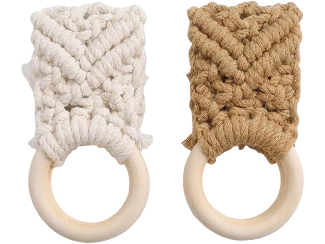 Conjunto De 2 Elegantes Porta-guardanapos De Madeira E