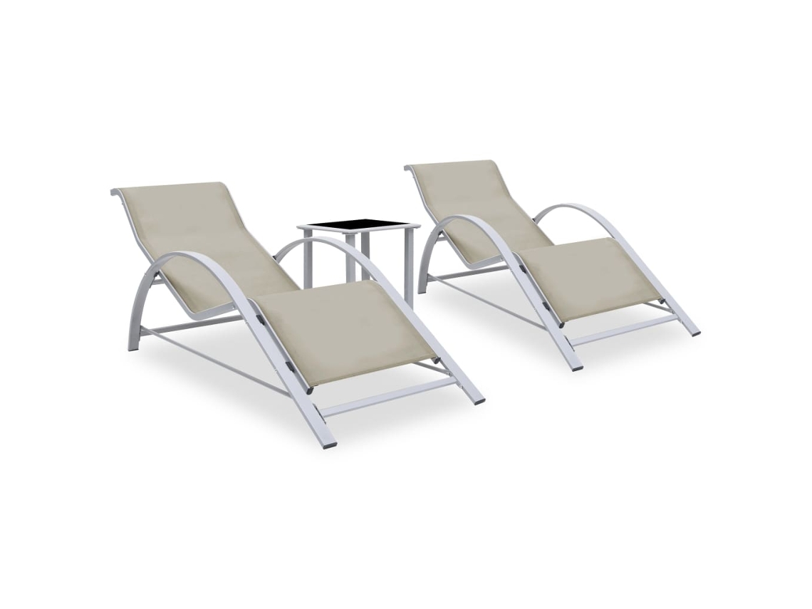 Sun Lounger, Sun Loungers Vidaxl Creme Alumínio