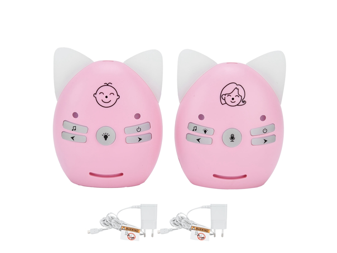 Monitor de Áudio Digital para Bebés, Alarmes Portáteis e Detetor de Choro Sem Fios Pink LAXISCREED
