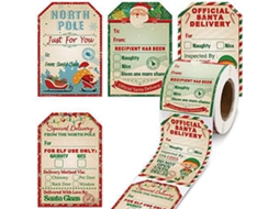 Adesivos De Natal Rolo Com 200 Unidades Decorativos Navideiros