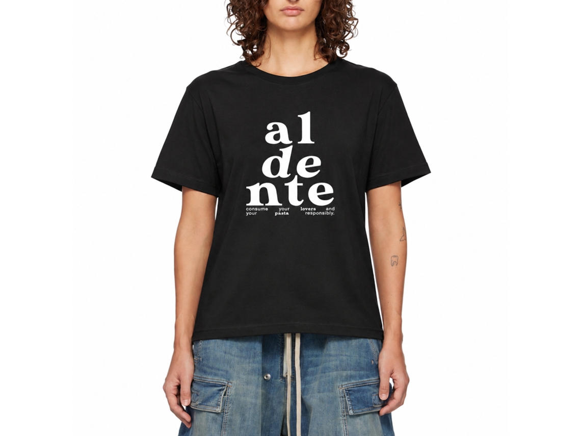 Rockinstone Al Dente Is A Lifestyle Italo Enterprises Black T-shirt Unique Designer Style