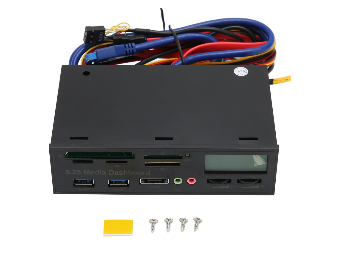 Painel Frontal Multimídia (suporta Usb3.0 Com Display Lcd) 3525f-rtk Painel Frontal Multimídia Para Baia De Unidade Óptica De 5,25 Polegadas