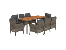 Garden Dining Set, Garden Dining Sets Vidaxl Cinzeto Rattan / Vime (190 Cm Table Length)