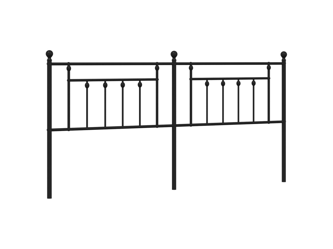 Cabeceira de cama VIDAXL Preto Aço (200 cm)