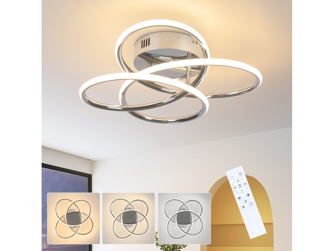 Nettlife Led Candeeiro De Teto Para Corredor Regulável Com Controlo Remoto Design Moderno Em Formato De Borboleta 36 Cm 44 W