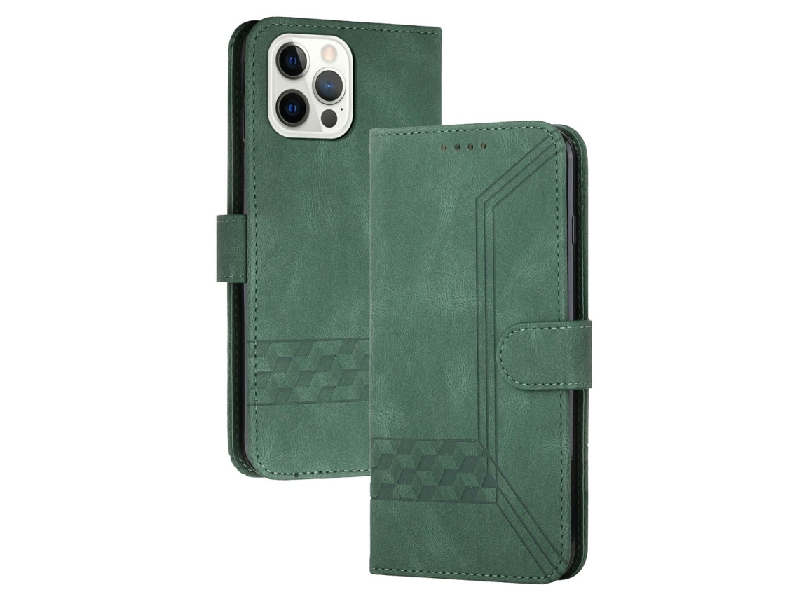 Capa Para Iphone 15 Pro Max Pele Sintética Anti-choque Verde