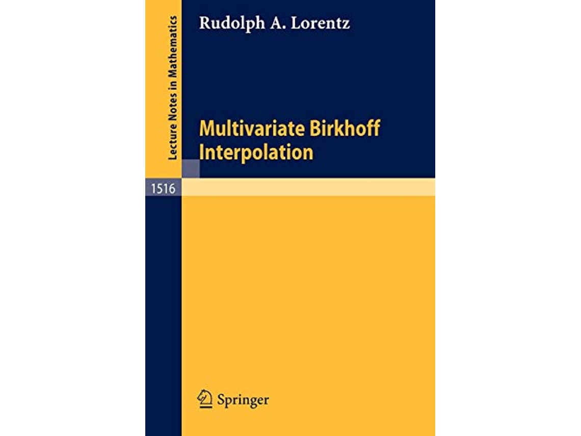 Livro Multivariate Birkhoff Interpolation Lecture Notes in Mathematics 1516 de Rudolph A Lorentz (Inglês)