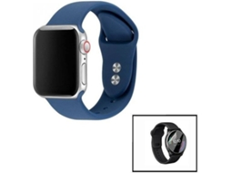 Bracelete + Película Hydrogel Smoothsilicone Sem Fivela Xiaomi Mibro Air Watch Azul Escuro